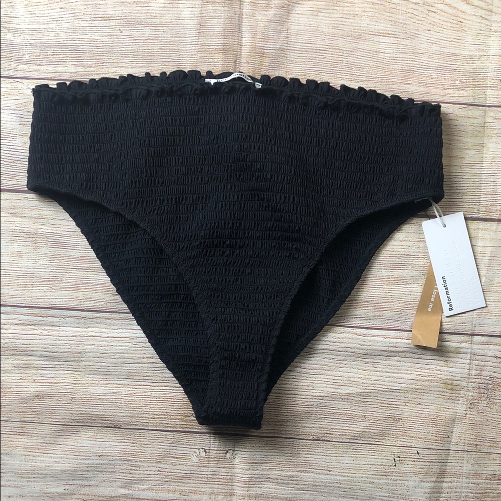 NWT Reformation Ventura Black Bikini‎ Bottoms